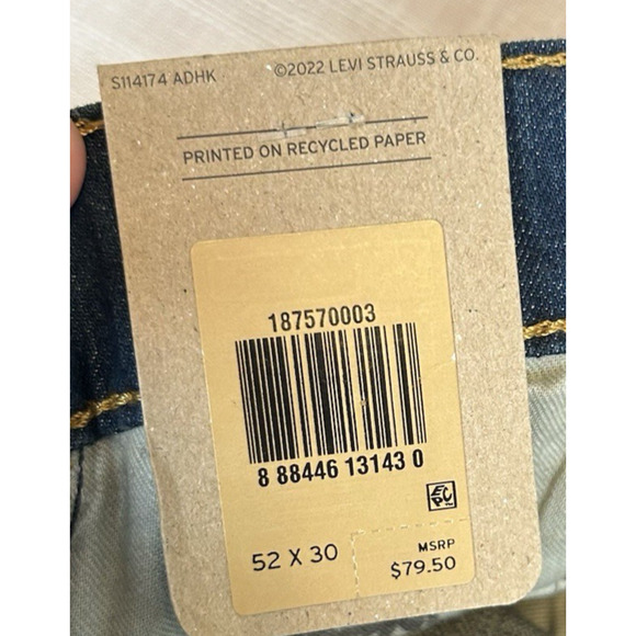 New Levi's Men's 541 Athletic Taper Stretch Size 52 x 30 Jeans NWT Big & Tall - Picture 4 of 6